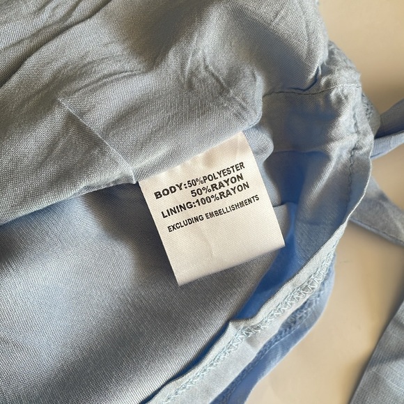 Hello Molly song on the minute blue faux wrap ruffle mini dress size 6 - Picture 6 of 10